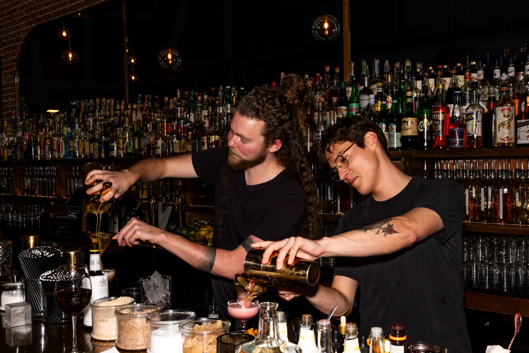 Ryan and Justin behind the bar