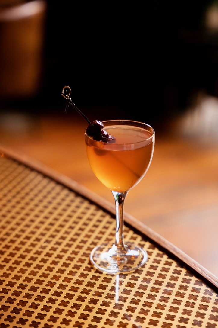 Cocktail in a nick and nora glass